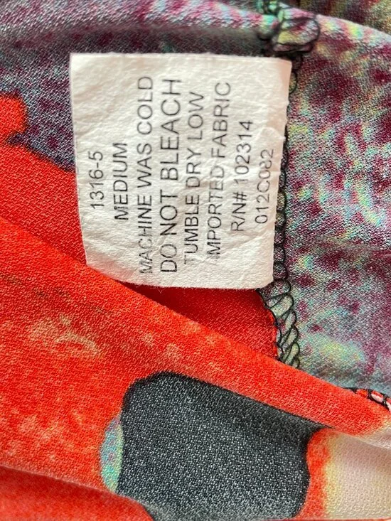 Vintage 90s Jessica Max Cabaret Graphic Top Mesh Sleeve Size M - Picture 9 of 9